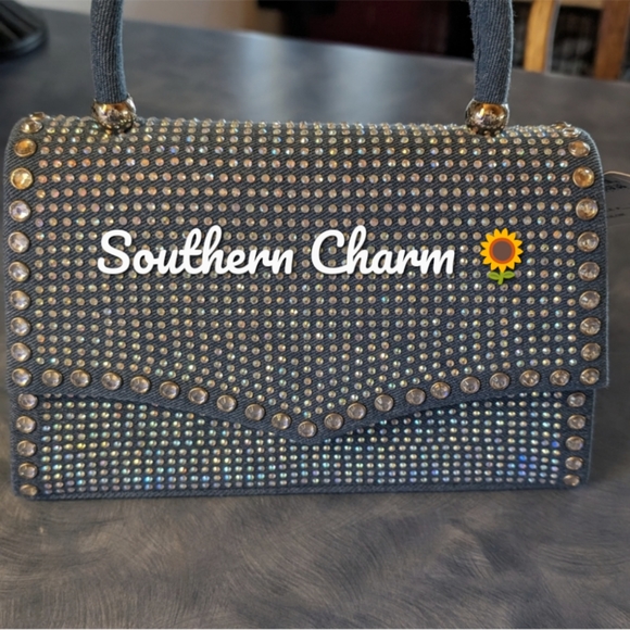 Last One.... Denim Purse with Rhinestones - Picture 2 of 11